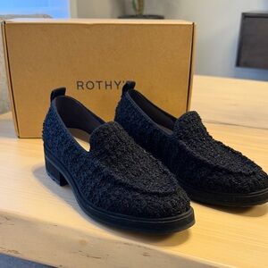 Rothy's Textured Black Womens Lug Loafer NEW